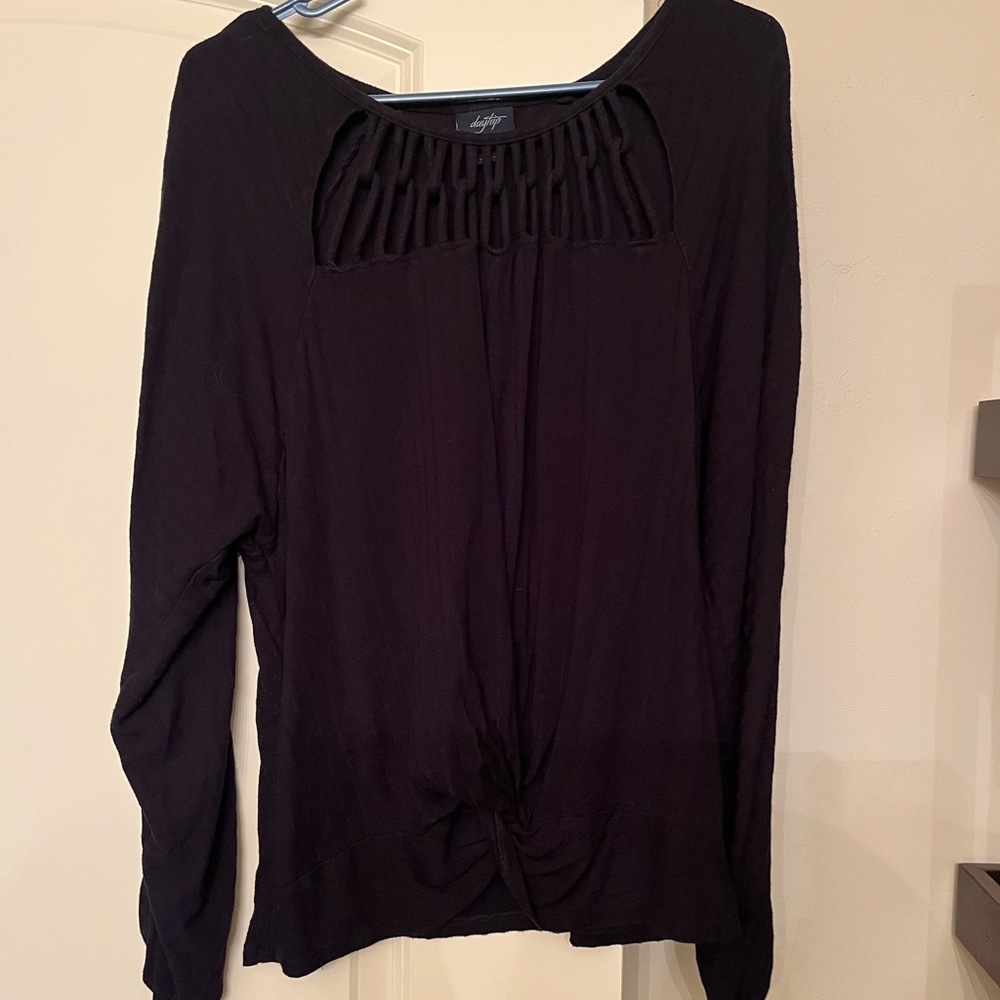 Daytrip Black Long Sleeve Blouse